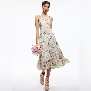 Alice + Olivia Lorelle cutout floral-print crepe midi dress